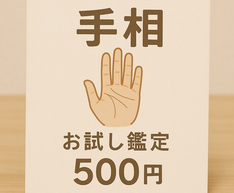 お試し鑑定！ワンコインで手相します ほんとに当たるの？気になったらまずは試してみて。 イメージ1