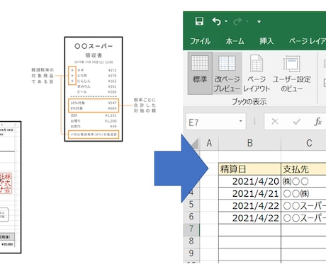 経費のEXCEL入力を代行します 領収書・レシートデータをEXCELデータに仕上げます