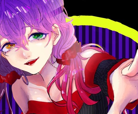 彩度高めな雰囲気あるアイコンイラストを描きます 彩度高め！個性が出るアイコンイラストいかがでしょうか。 イメージ1