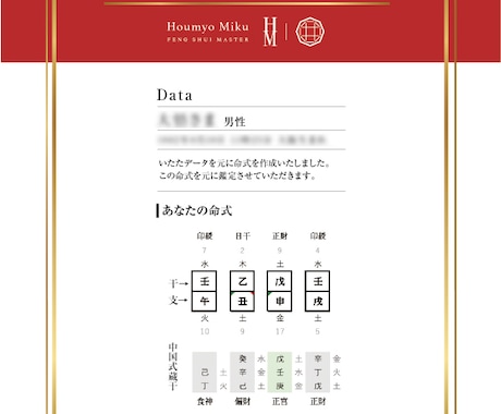 中国式の八字風水（四柱推命）で鑑定します イラストとグラフで分かりやすい！ イメージ2