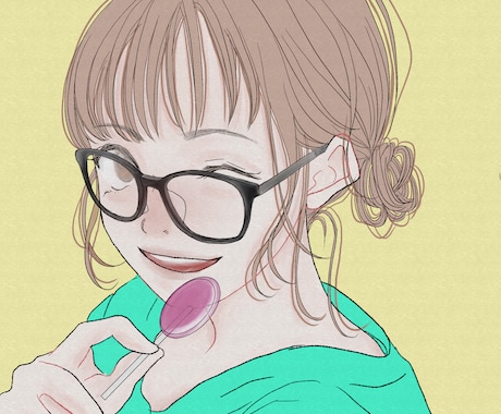 おしゃれな眼鏡のSNSのアイコンなどを描きます オシャレな眼鏡の男女アイコン！【ブログや、SNSのアイコン】 イメージ2