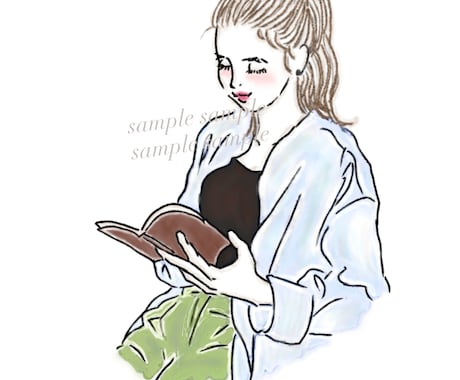 おしゃれで魅力的、自信ある女性イラストお描きします 日常を彩る主役の女性を♪パッと華やかに、印象アップ♪ 水彩 イメージ2