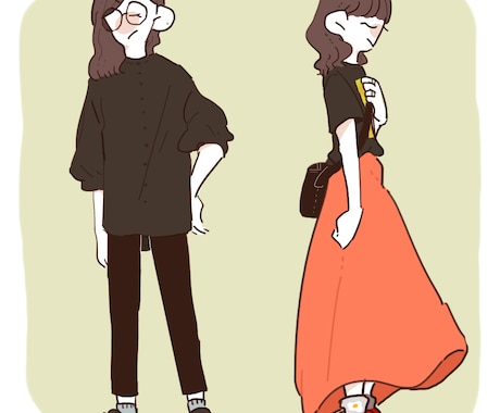 オシャレなアイコンを描きます あなたのお気に入りのお洋服をイラストにさせてください！ イメージ2