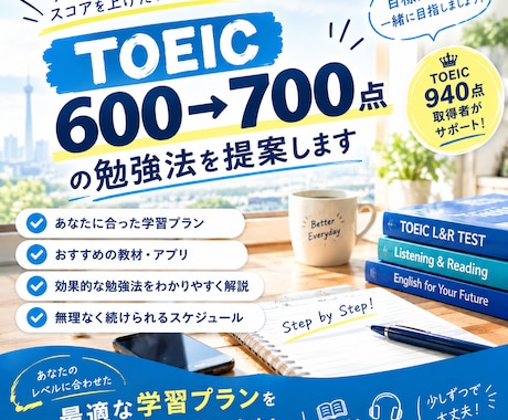 TOEIC600→700点の勉強法を提案します イメージ1