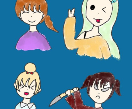 フワッとゆるい女の子を描きます フワッと可愛らしいゆるい女の子を描きます。 イメージ1