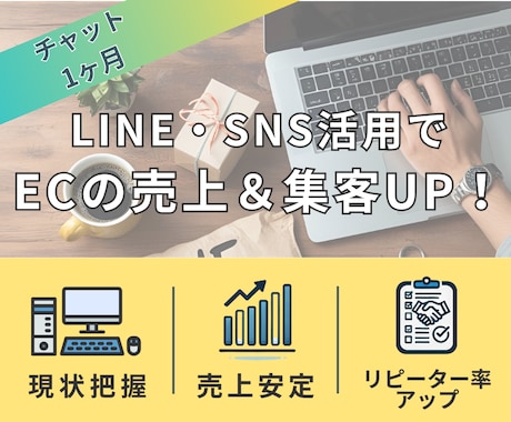 ECの売上＆集客をLINE・SNSで伸ばします チャットで1ヶ月【経験10年以上】現役オーナーがサポート イメージ1