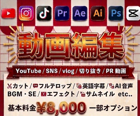 丸投げOK！YouTube等の動画編集します イメージ1