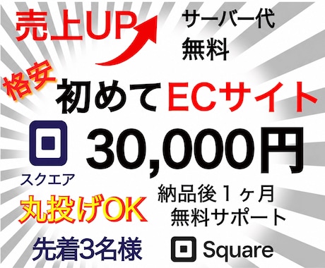 8月先着3名SquareでECサイト作成します イメージ1