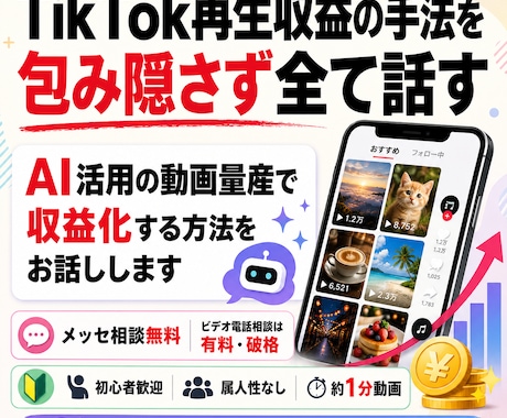 TikTok再生収益の手法を包み隠さず全て話します イメージ1