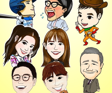 2～3頭身！プチかわいいデフォルメ似顔絵描きます SNSや友人へのプレゼント、ビジネス場面にも最適！ イメージ2