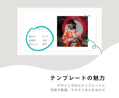 結婚式オープニングムービー❗️テンプレご提供します iPhone/スマホ/PCで簡単ムービー作成！-kimono イメージ2