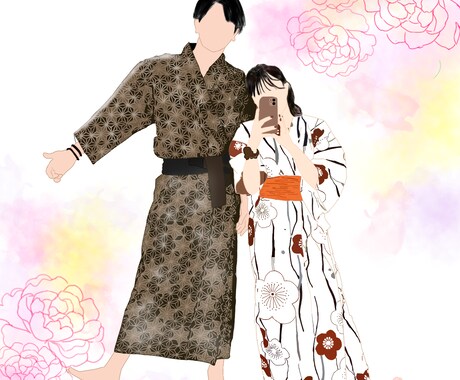 カップルシンプルイラストプレゼントにおすすめします シンプル、アイコン、待ち受け、SNS映えのイラストを作ります イメージ2
