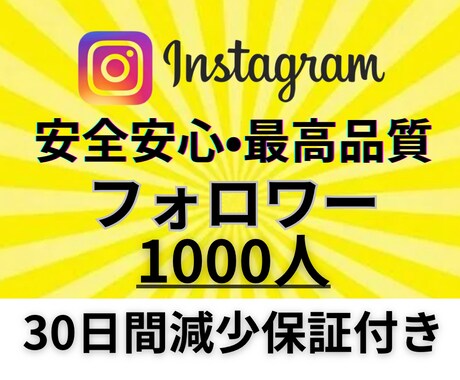 Instagramフォロワー1000人増やします 超格安！Instagramフォロワー数1000人増加！ イメージ1