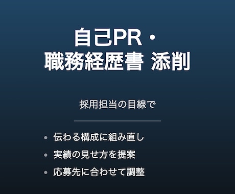 転職の自己PR・職務経歴書を添削します イメージ1
