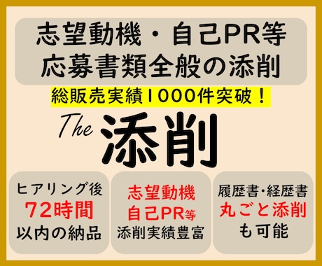添削プラン　職務経歴書や各種応募文章を添削します 納品時のアドバイス付き！総販売実績1300件突破 イメージ1