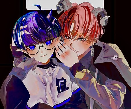 SNSアイコン、二次創作、夢絵、一枚絵を承ります 配色を大切に一つ一つ丁寧な線を描いていきます イメージ1