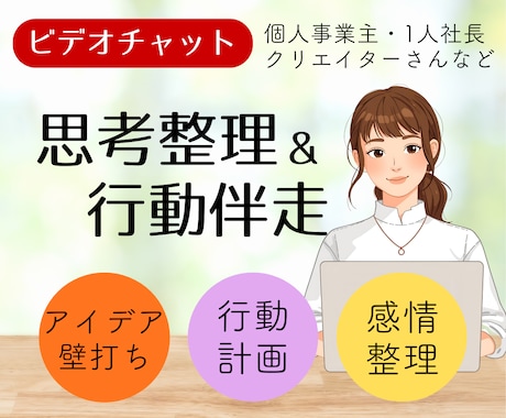 対話と行動伴走でひとり仕事の前進をサポートします アイデア壁打ち、行動計画、フィードバックや励ましで貴方を応援 イメージ1