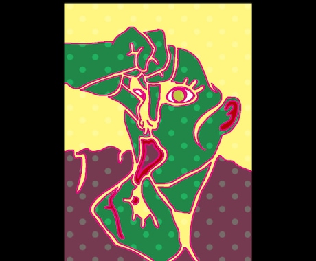 レトロポップな人物画をカラーで描きます 線はシンプルですがリアル寄りです イメージ1