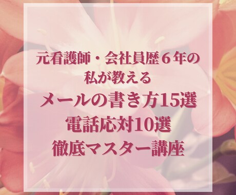 元看護師の会社員がビジネスマナーの基礎を教えます １か月でメールと電話に自信！世間の”普通”を身に付けよう！ イメージ1