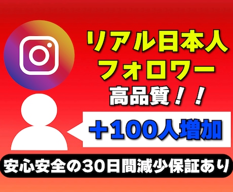 Instagramの日本人フォロワー増やします リアル日本人フォロワーを高品質＆激安で100人増加 イメージ1