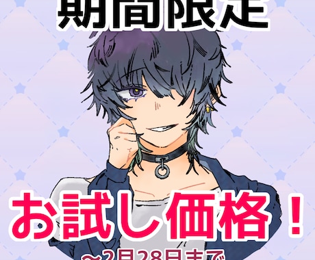 2/28まで！イラスト・SNSアイコン描きます ※お試し価格※中性的なイラスト・アイコン イメージ1
