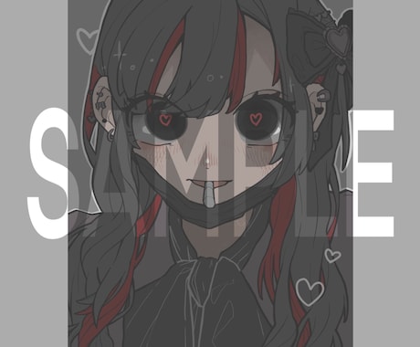 闇可愛いアイコン作成します 似顔絵OK！地雷系の闇可愛いアイコンを作成します イメージ2