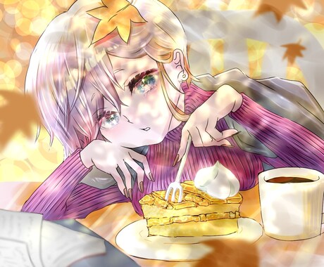 SNSアイコン／立ち絵OK！かわいい一枚絵描きます ふんわり・ガーリーでかわいい雰囲気のイラスト制作いたします イメージ2