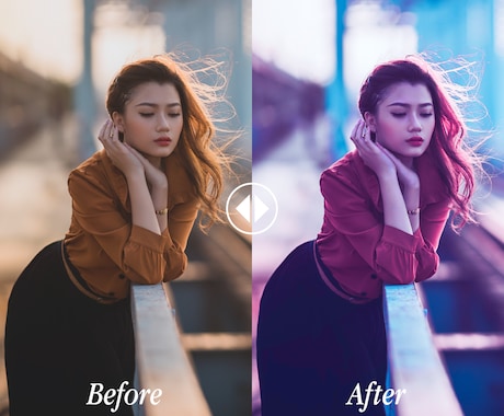 普通の写真からネオン画像に★画像のカラー調整します ネオンカラー、ネオンライト、サイバーパンク系のカラー加工 イメージ1