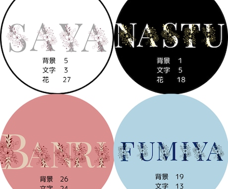 花×アルファベットのシンプルアイコンを作ります 全36色から選んでオリジナリティあふれるアイコンが作れます。 イメージ1