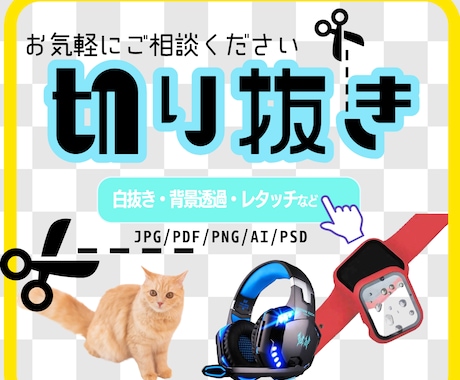 写真や画像の切り抜きいたします 商品出品や画像加工に便利な画像切り抜き加工を迅速に行います イメージ1