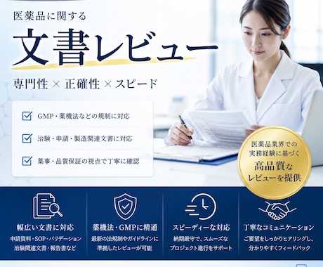 GMP文書のレビューと修正案を提示します イメージ1