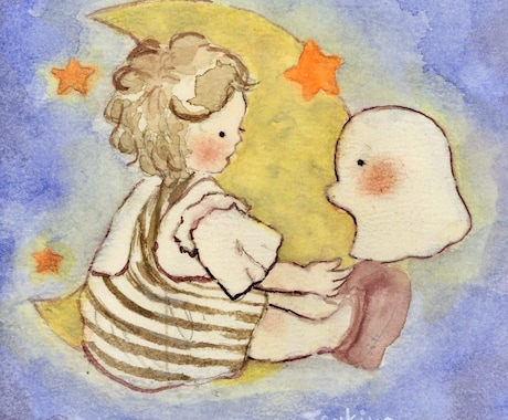 透明水彩で、やわらかな記念イラストを描きます 大切な瞬間を、やさしい色で残します。 イメージ1