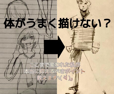 体の描き方を教えます ひとりひとりの方に応じてしっかり対応させていただきます イメージ1