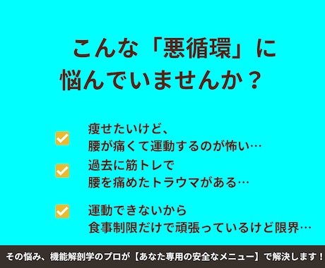 現役ジム代表監修！腰痛持ち専用ダイエットします 激しい運動は不要！プロと安全に痩せる伴走サポート イメージ2