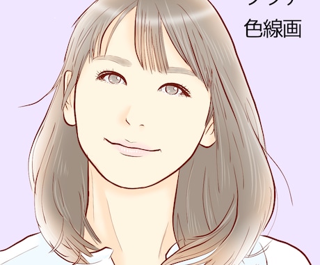 好まれる綺麗なグラデ似顔絵イラストを描きます ゆるふわで、おしゃれかわいいイラスト似顔絵です！ イメージ2