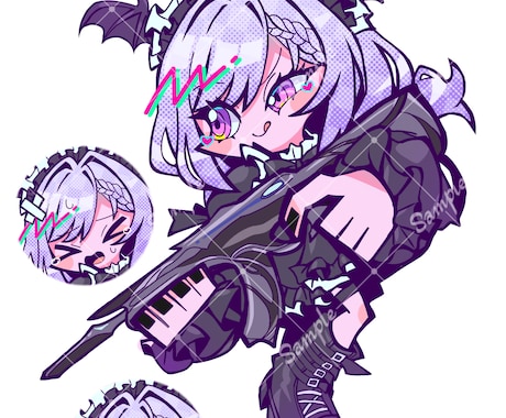 グッズ等に！ユニークでかわいいイラストを制作します 唯一無二の絵柄と色使いを活かし、キャラクターをお描きします イメージ2