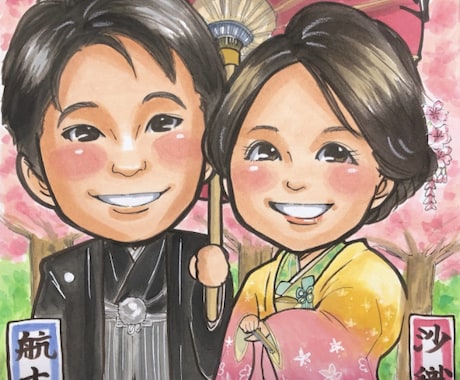 初めての方歓迎！水彩手描きの可愛い似顔絵お描きます イメージ1