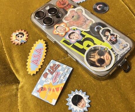 スマホケースやプレゼントにオリジナルシール作ります 世界にひとつ！コンビニ印刷セルフカットでたくさん使えます イメージ2