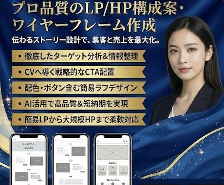 LP・HPのワイヤーフレーム・構成案を作成します 伝わる構成設計で、LPやHPの設計をサポート！ イメージ1