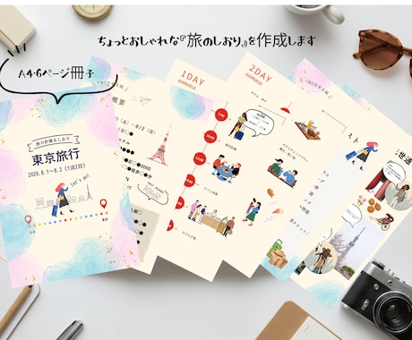 冊子タイプ　おしゃれな『旅のしおり』を作成します 旅の段取りセンスよくまとめます。特別な旅に、特別な一冊 イメージ1
