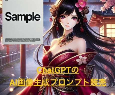 圧倒的美しさ！AI和風巫女画像プロンプト販売します ChatGPTプロンプトで、同じような画像を簡単に何枚でも！ イメージ1