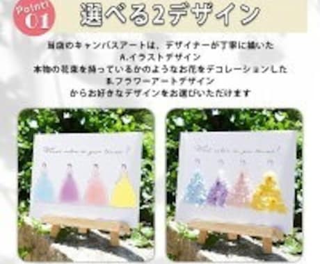 結婚式のカラードレス色当てクイズボード作ります 披露宴の演出にピッタリ！色当てクイズキャンバスボード イメージ2