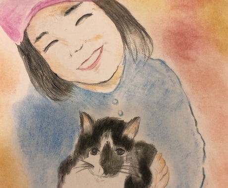 記念日やお子さんの成長記録に写真から似顔絵描きます 主に水彩色鉛筆、パステルを使用して描きます。贈り物にどうぞ イメージ2