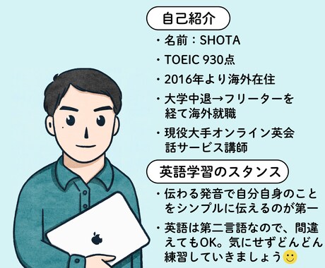 カタカナ英語脱却＠あなたの発音を動画で添削します あなたの音読音声を添削し、動画で発音のフィードバックをします イメージ2