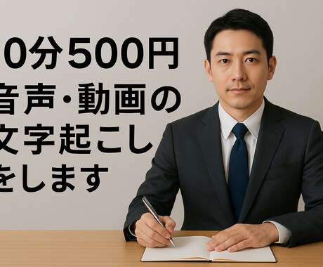 10分500円、音声・動画を丁寧に文字起こしします 正確さとスピード感を大切に、丁寧な文字起こしを行います。 イメージ1