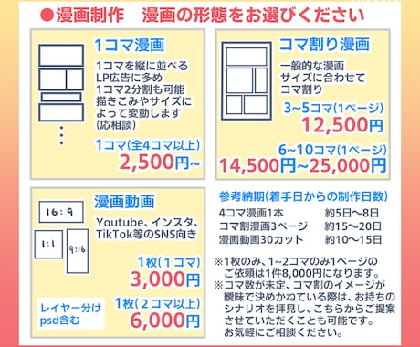 表情豊かなデフォルメ作画のweb広告マンガ描きます SNS・LP広告等/絵柄固定/1コマ2500円～ イメージ2