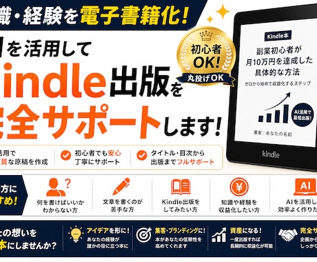 AIを活用してKindle出版を完全サポートします 初心者向けKindle出版サポートします イメージ1