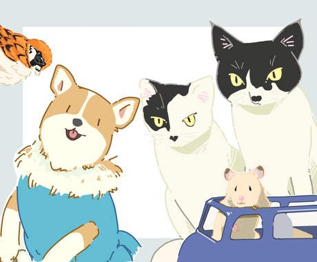 ペットや動物の似顔絵をゆるーいタッチで描きます SNSアイコンやうちのコグッズを作りたい方に！ イメージ1