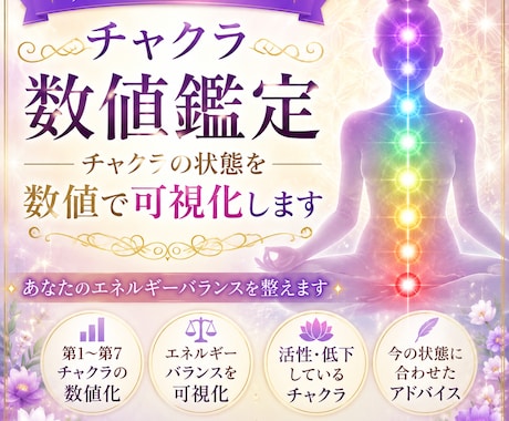 チャクラ数値を鑑定します 数値で可視化し心のバランスを整えます イメージ1