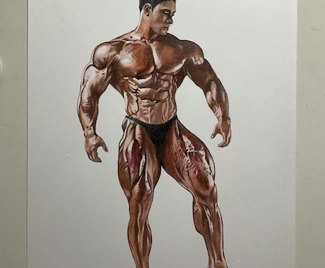 貴方のシェイプアップした身体を描きます A３サイズのケント紙に色鉛筆で写真を元にリアルに描きます。 イメージ2